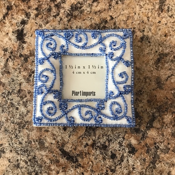 Pier 1 Accents Pier One Blue Embellished Sequence Frame 5x15 Poshmark